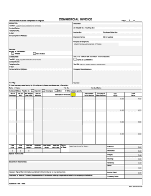 18 Printable Commercial Invoice Fedex Forms And Templates Fillable 