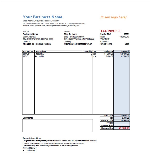 19 Sales Invoice Templates Free Word Excel PDF Download