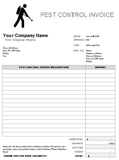 20 Free Pest Control Invoice Templates PDF Template Republic