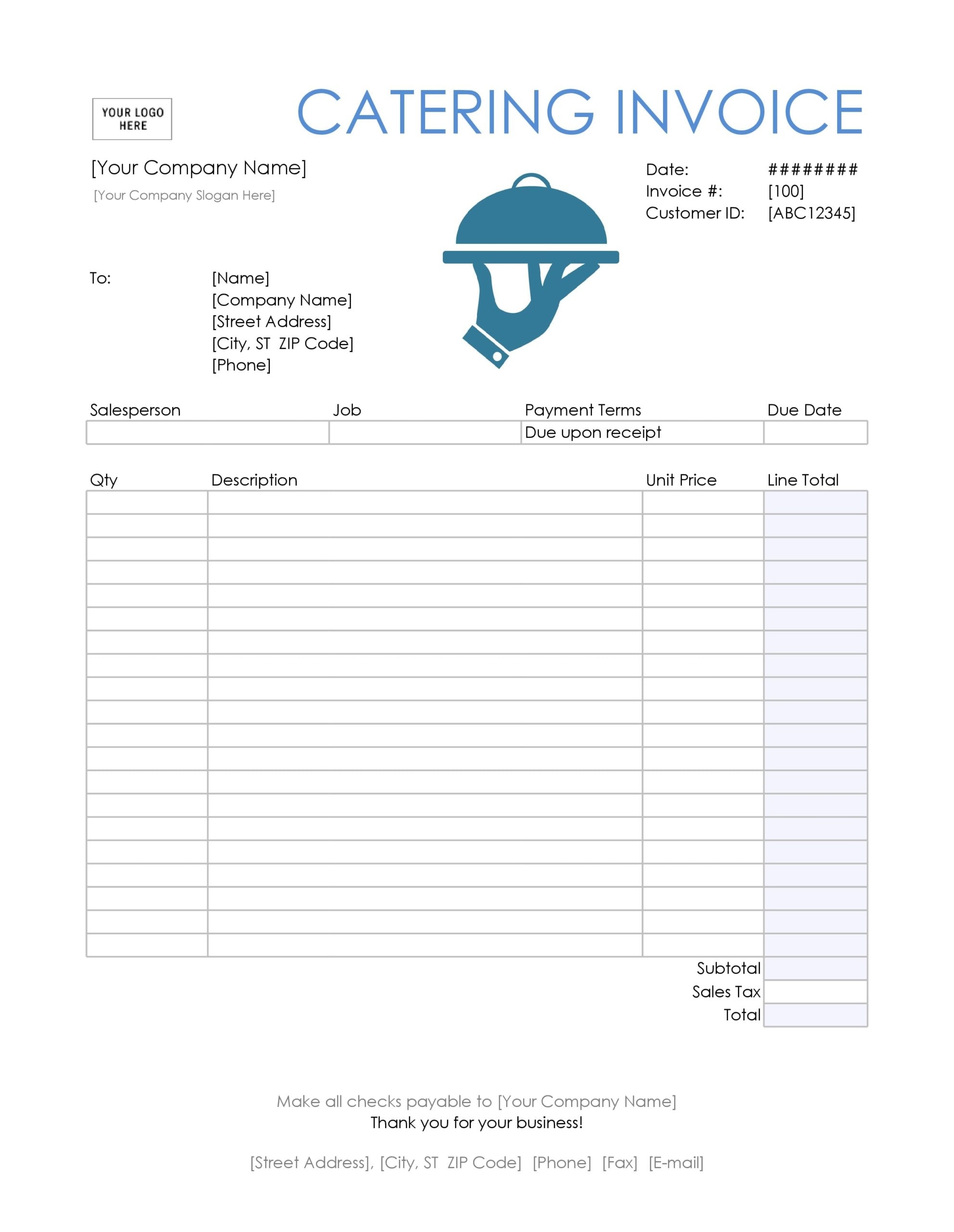 30 Free Catering Invoices Templates U0026 Samples 