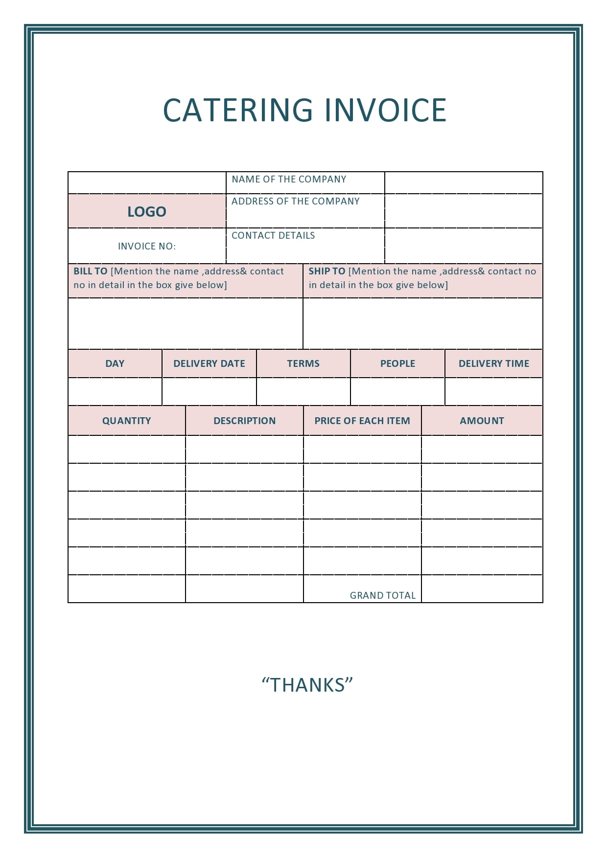 30 Free Catering Invoices Templates U0026 Samples 