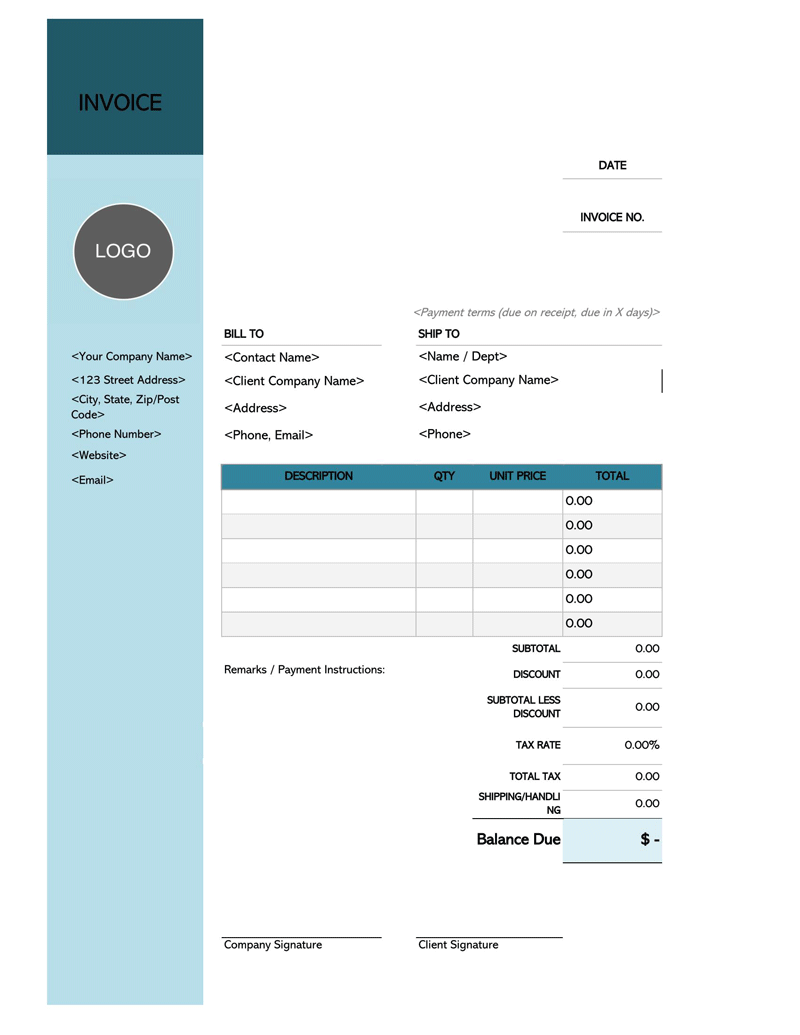 33 Free Invoice Templates Word Excel Edit Print Send