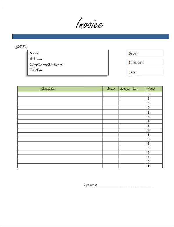 34 Printable Service Invoice Templates Sample Templates