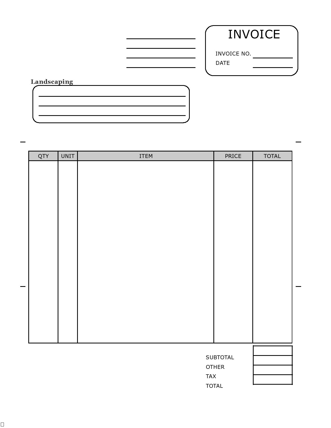40 Printable Landscaping Invoice Templates u0026 Examples 