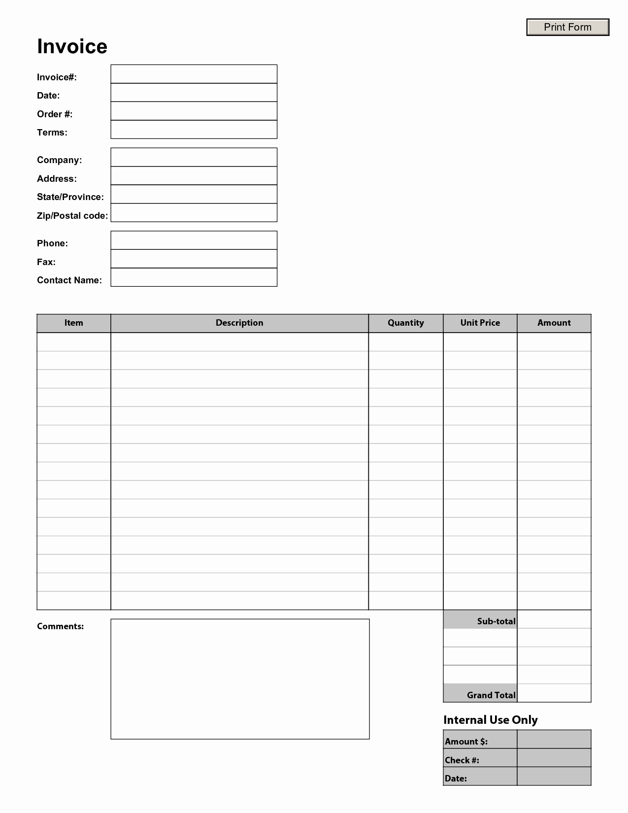 Aynax Com Free Printable Invoice Free Templates Printable