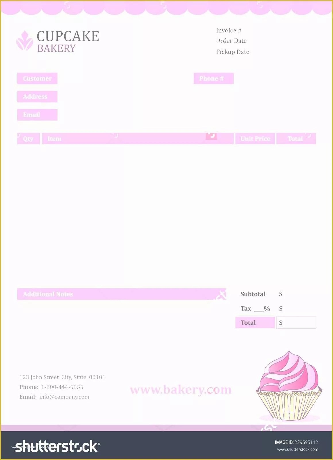 Bakery Invoice Template Free Printable And Enjoyable Learning