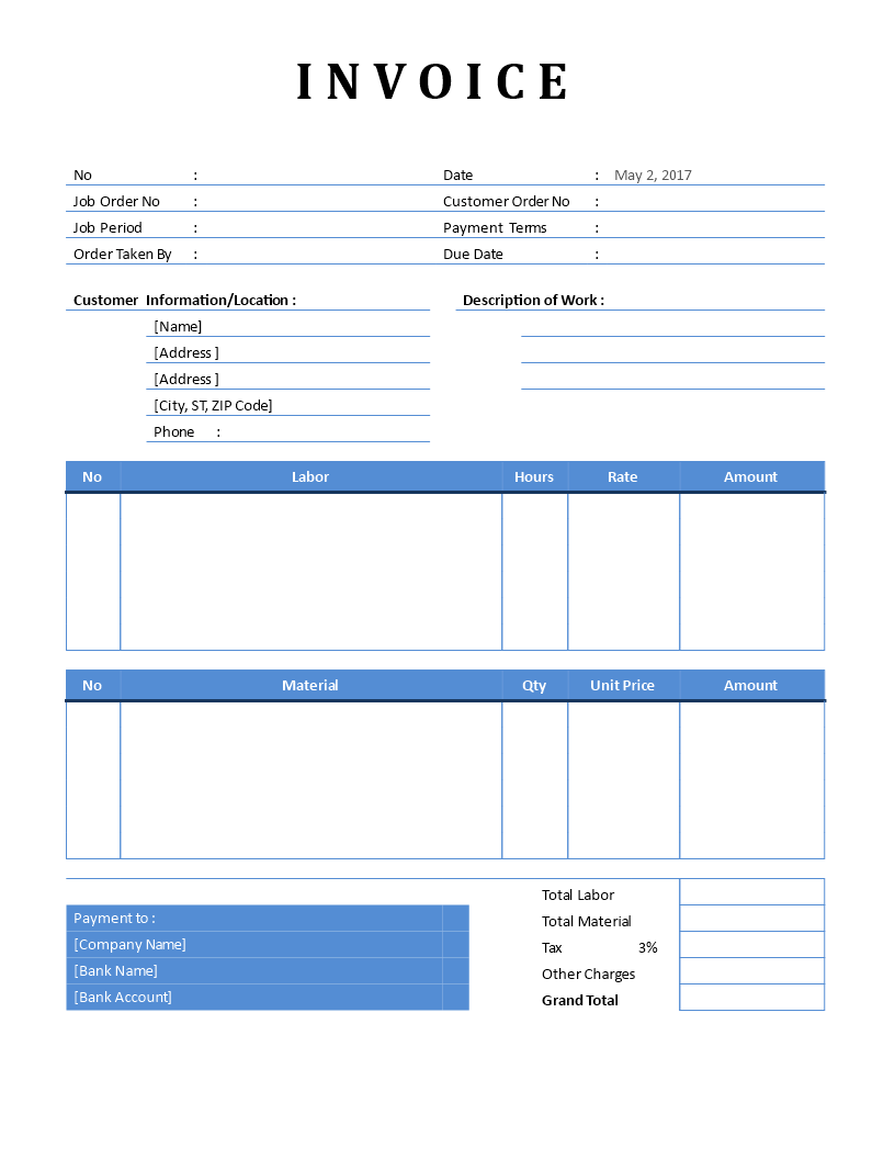 Basic Plumbing Invoice Templates At Allbusinesstemplates