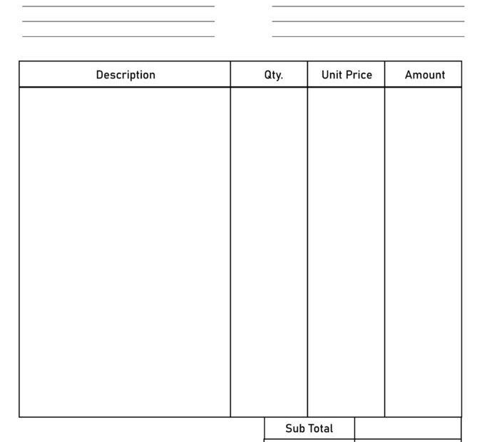 Blank Invoice Template Free Printable FREE Printables