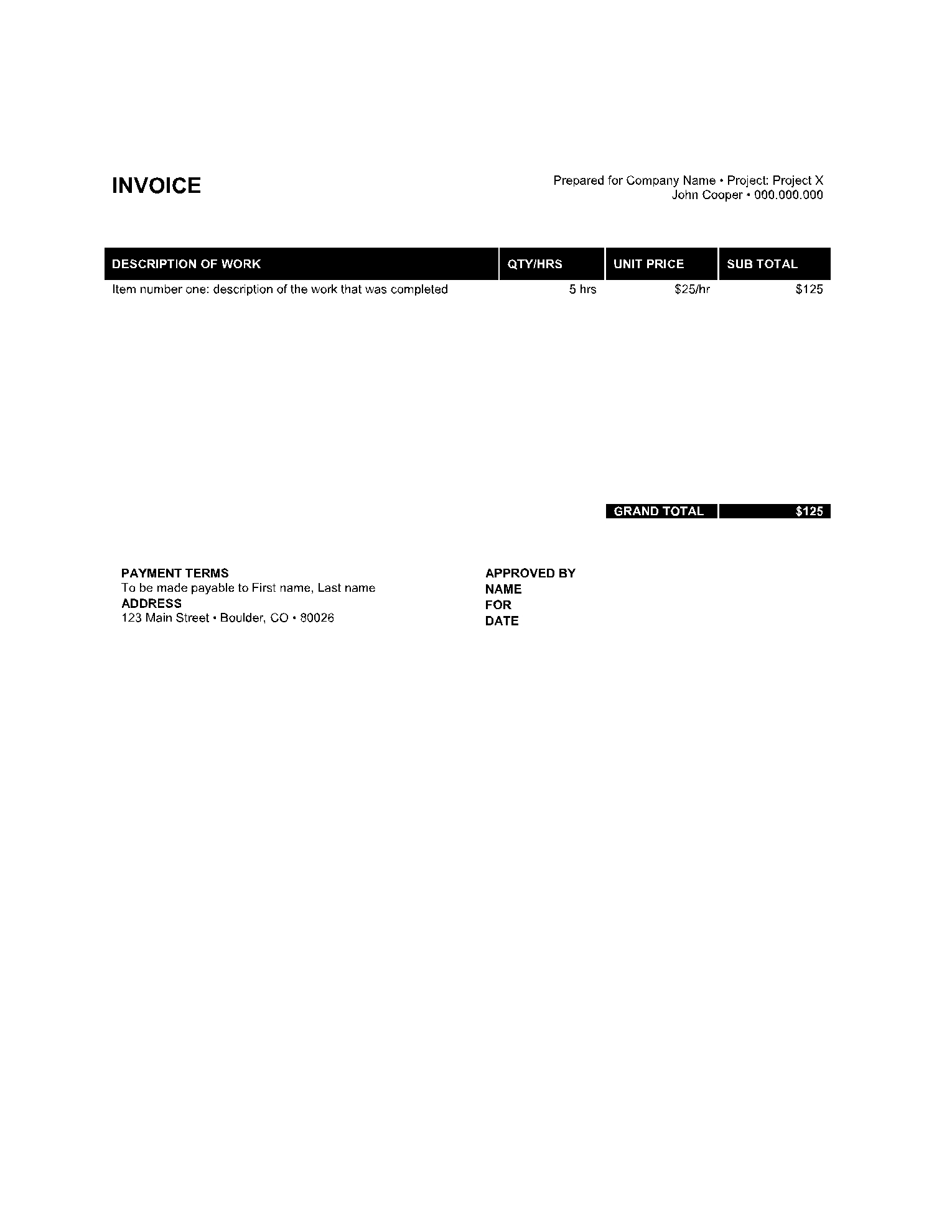 Blank Invoice Template Get Your Free Sample Now CocoSign