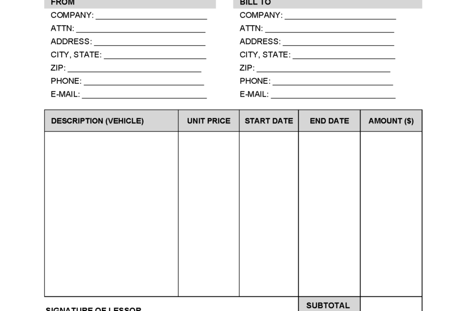 Car Rental Invoice Template Invoice Maker