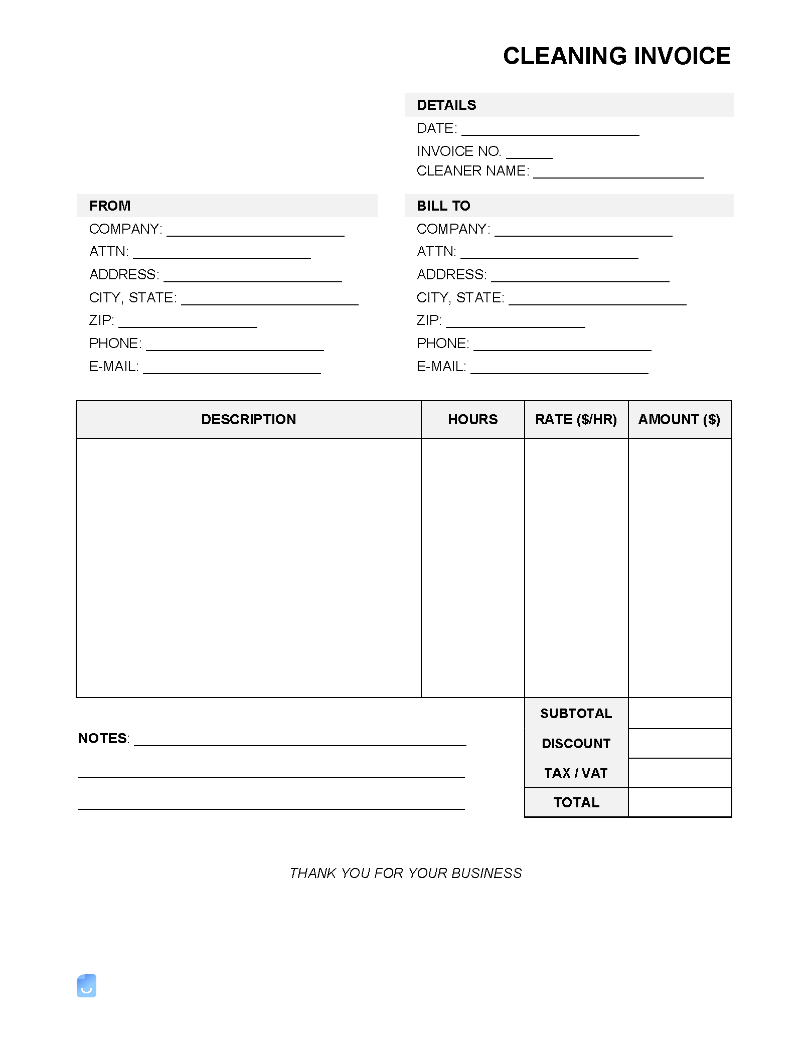 Cleaning Service Invoice Template Invoice Maker