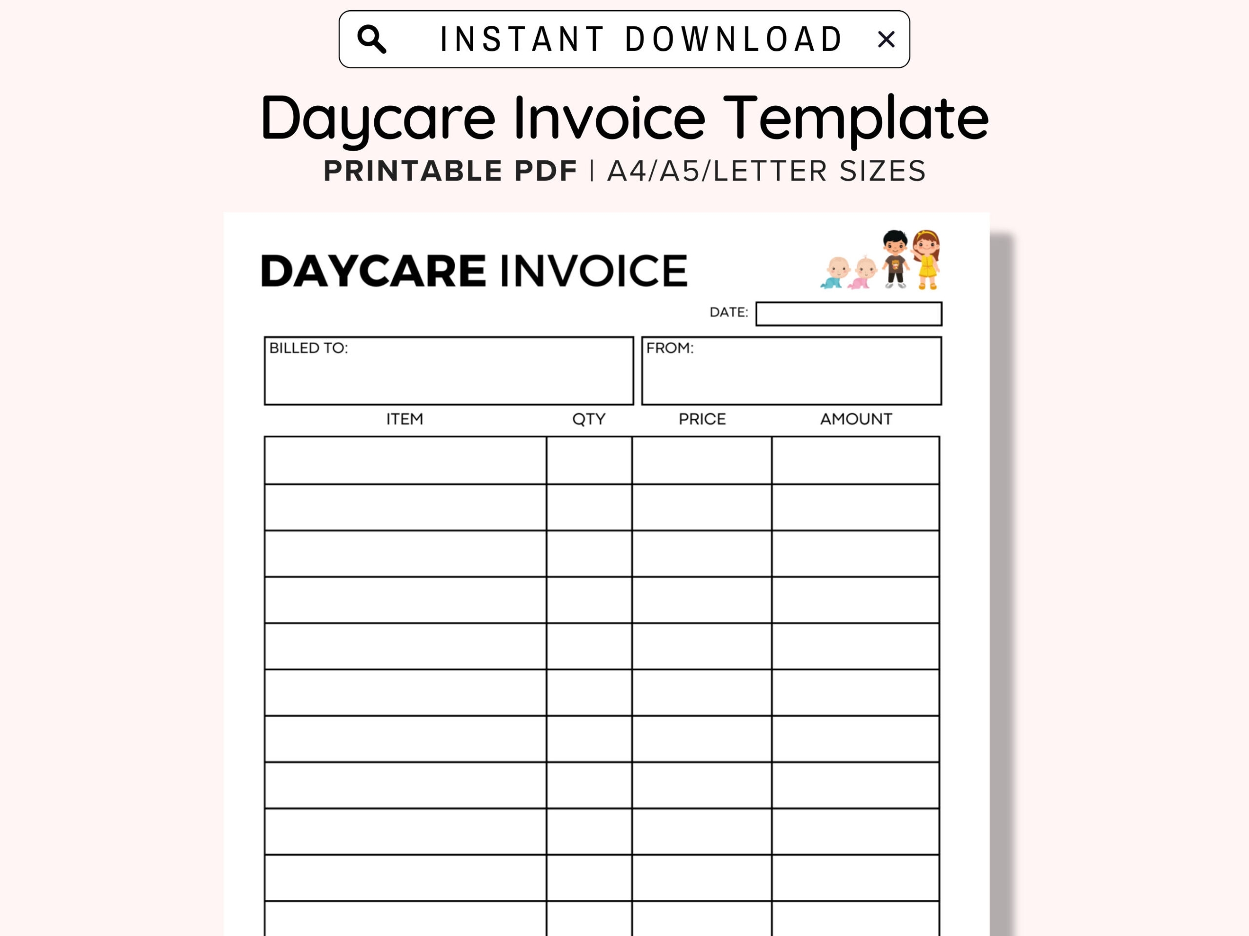 Daycare Invoice Template