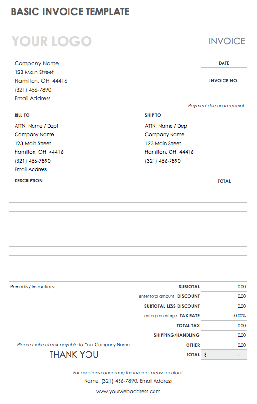 Download Free PDF Invoice Templates Smartsheet 2022 