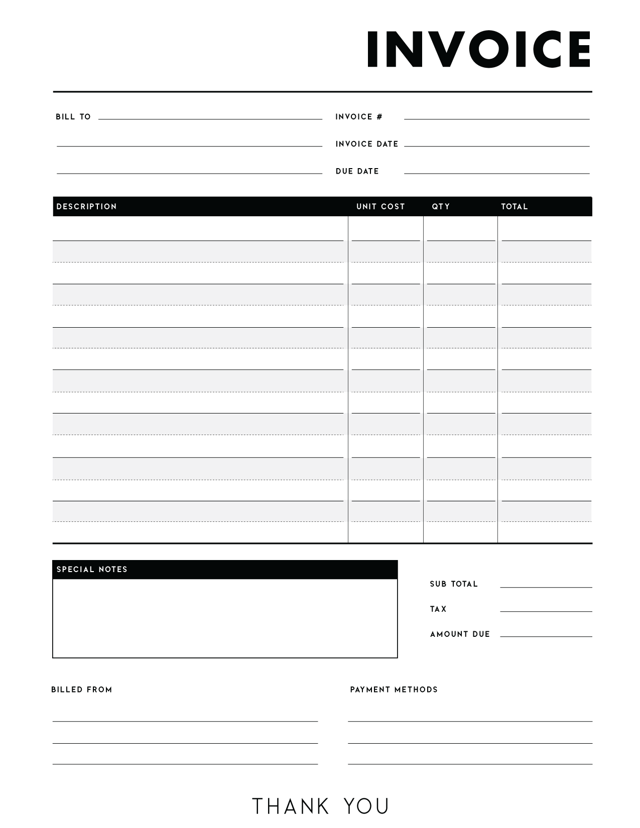 Downloadable Free Printable Invoice Templates Free Printables Hub