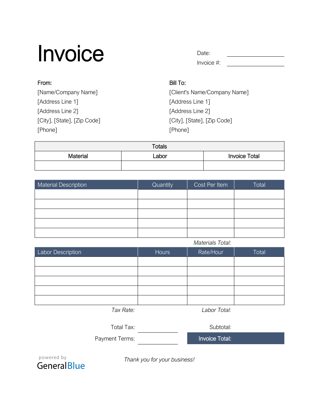 Easy to Use Free Printable Invoice Templates Monday Blog Worksheets Library