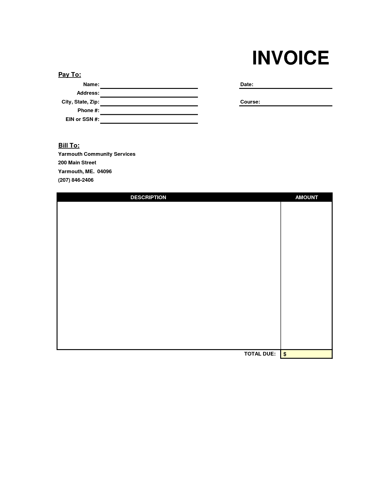 Editable Free Blank Invoice Templates In Pdf Word Excel Fillable Cash 