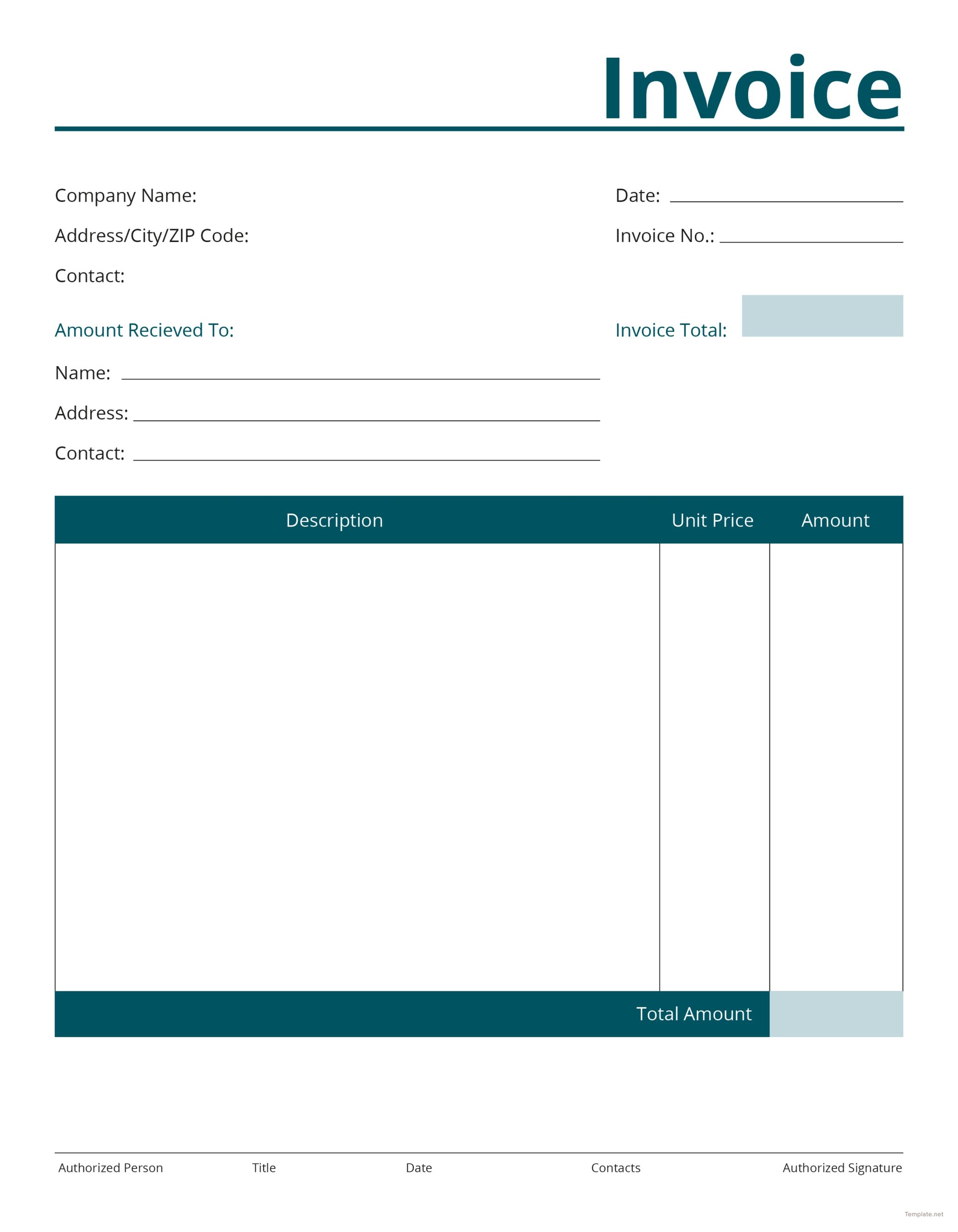 Editable Invoice Template Invoice Example Free Printable Invoice