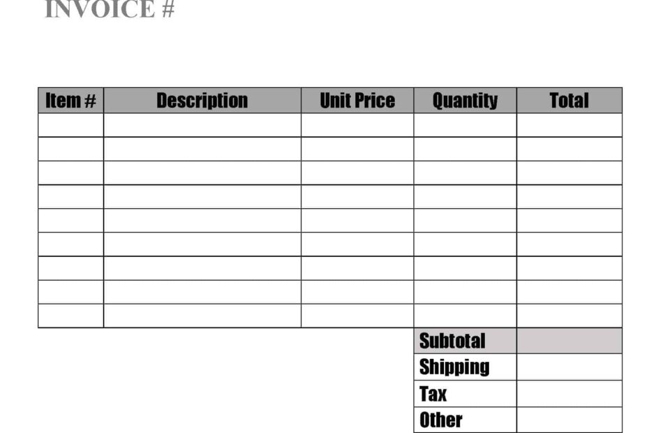 Editable Printable Invoice Template