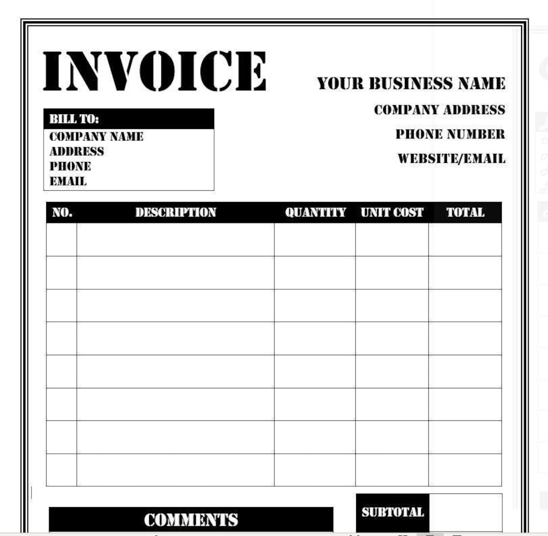 Fillable Invoice Fill Online Selling Printable Fillable