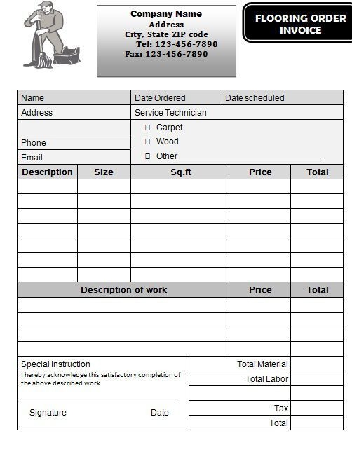 Flooring Invoice Templates 14 Word PDF Excel Templates Template 