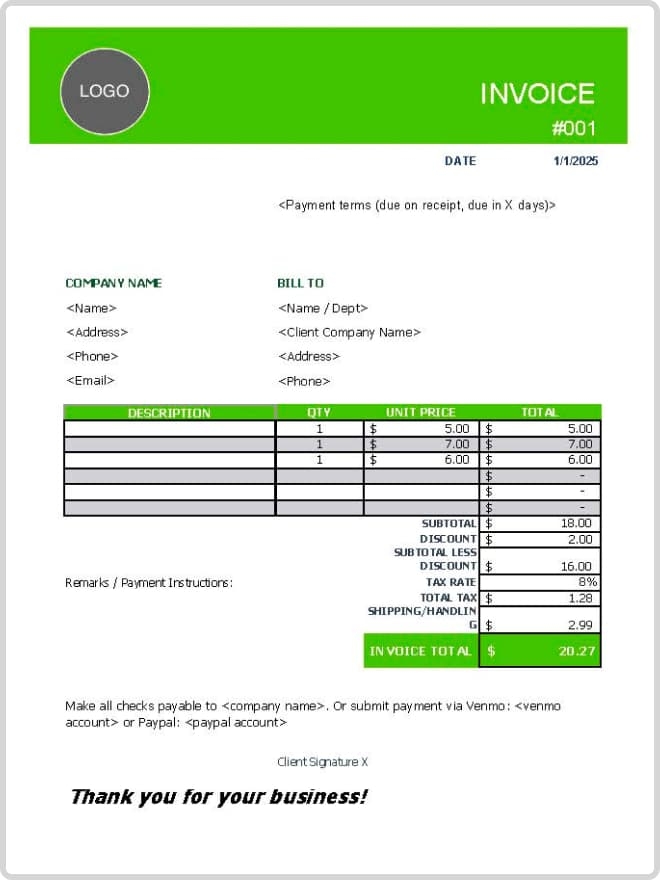 Flooring Invoice Templates