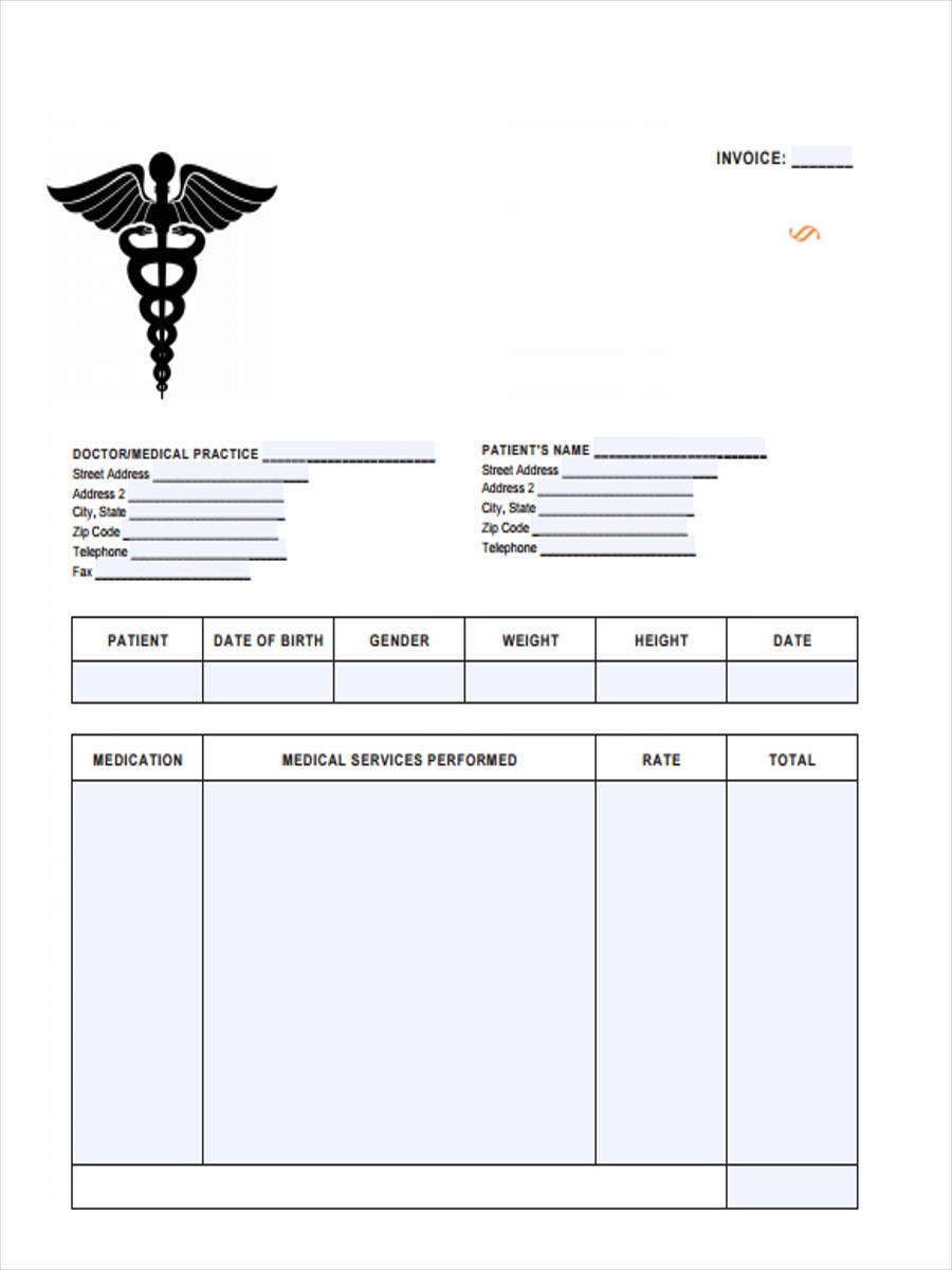FREE 10 Medical Invoice Form Samples PDF MS Word Google Docs