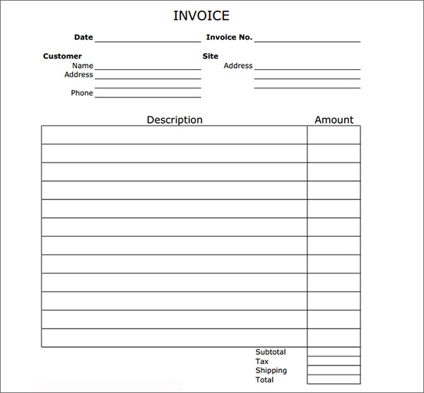 FREE 47 Sample Blank Invoice Templates In MS Word Google Docs FREE 47 Sample Blank Invoice Templates In MS Word Google Docs
