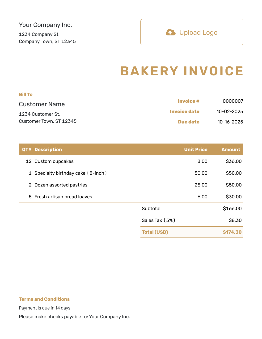 Free Bakery Invoice Template Docelf Free Bakery Invoice Template Docelf