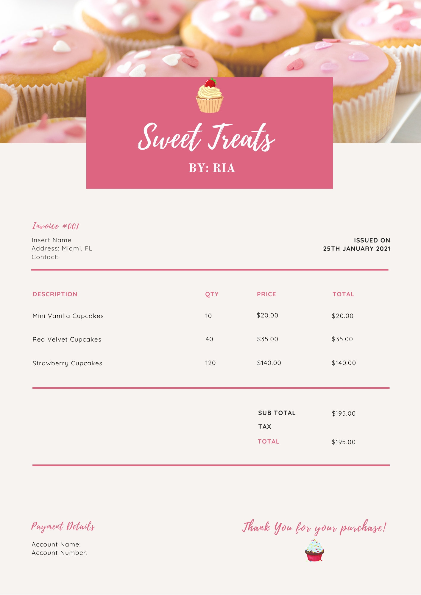Free Bakery Invoice Template