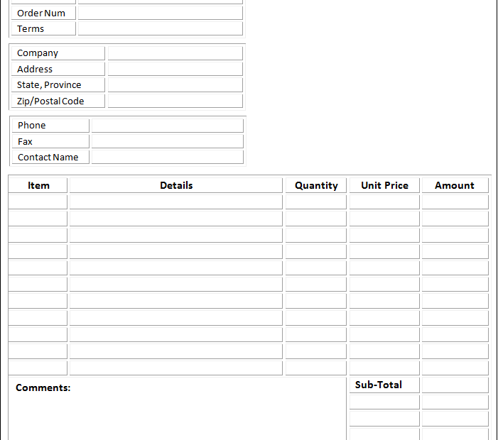 Free Blank Invoice Template Free Word Templates