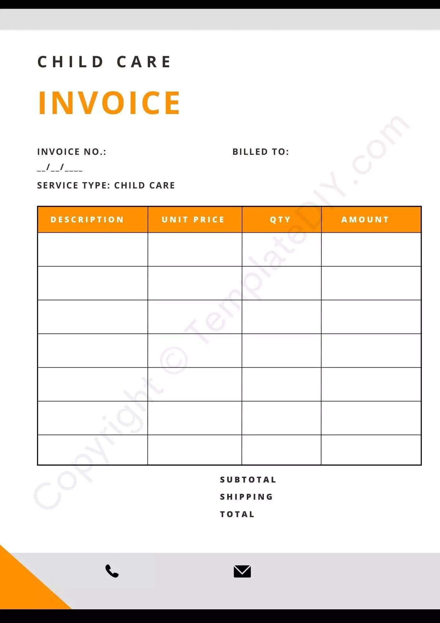 Free Child Care Invoice Template Web A Daycare Invoice Is A Form Sent 