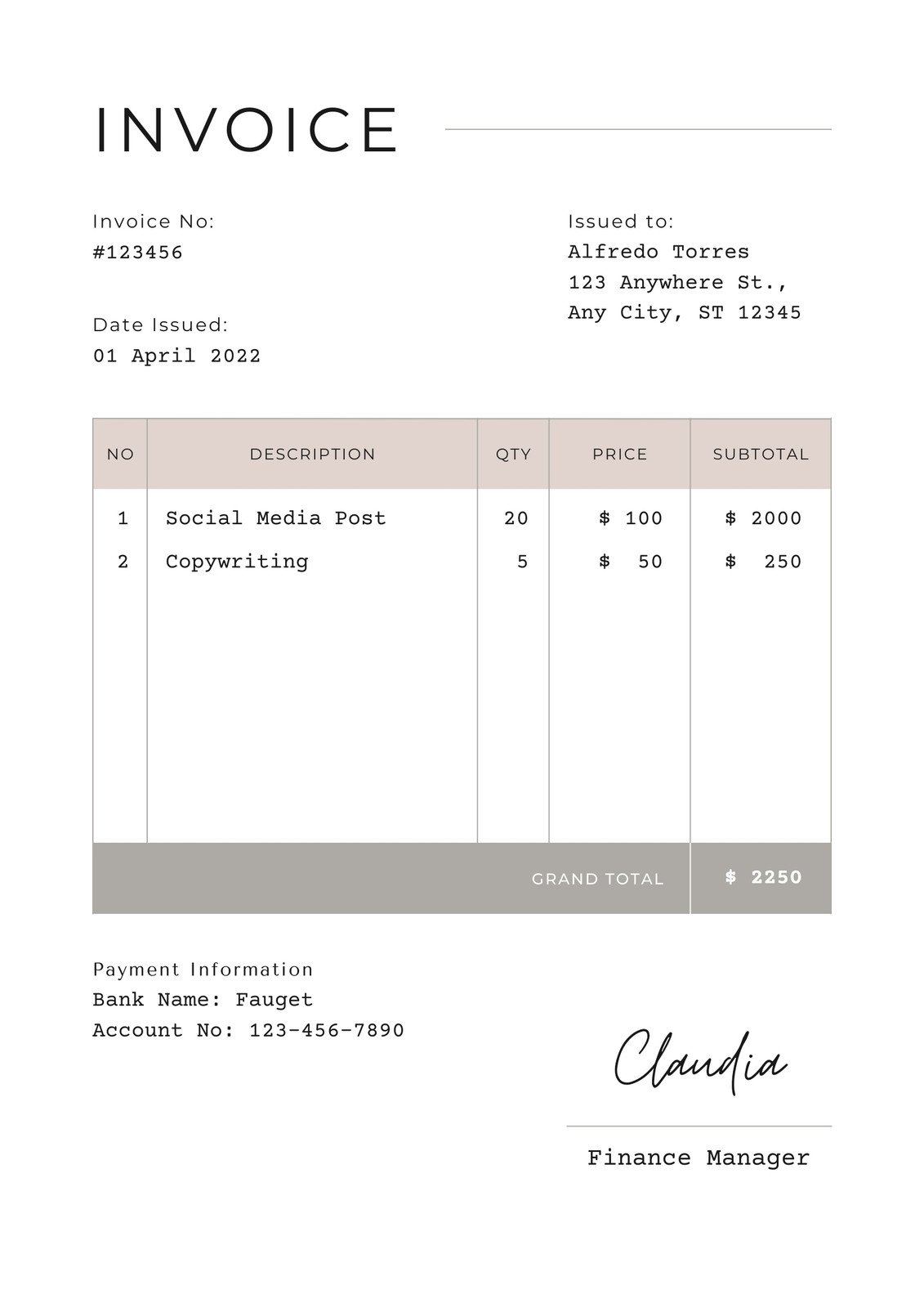 Free Custom Printable Commercial Invoice Templates Canva