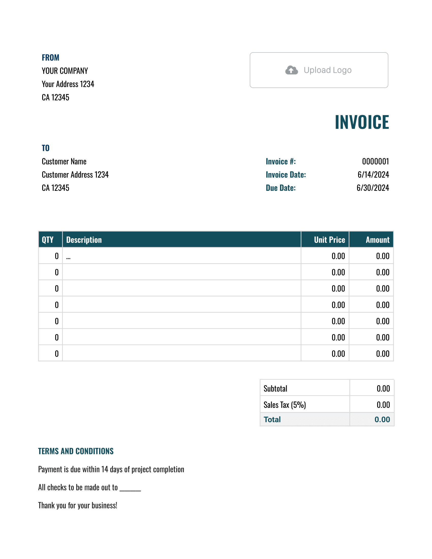 Free Google Docs Invoice Template Docelf