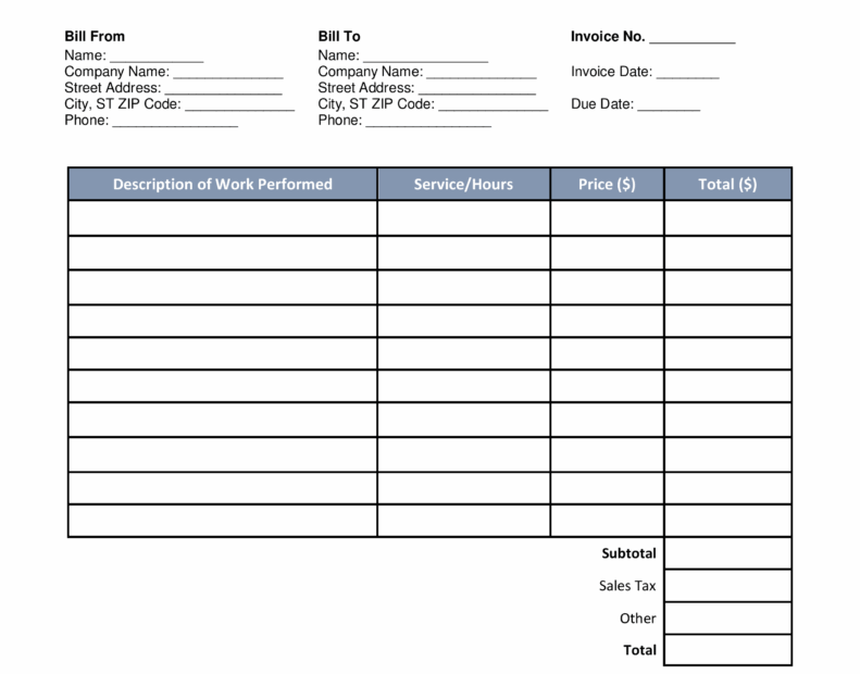 Free Hvac Invoice Template Printable Templates