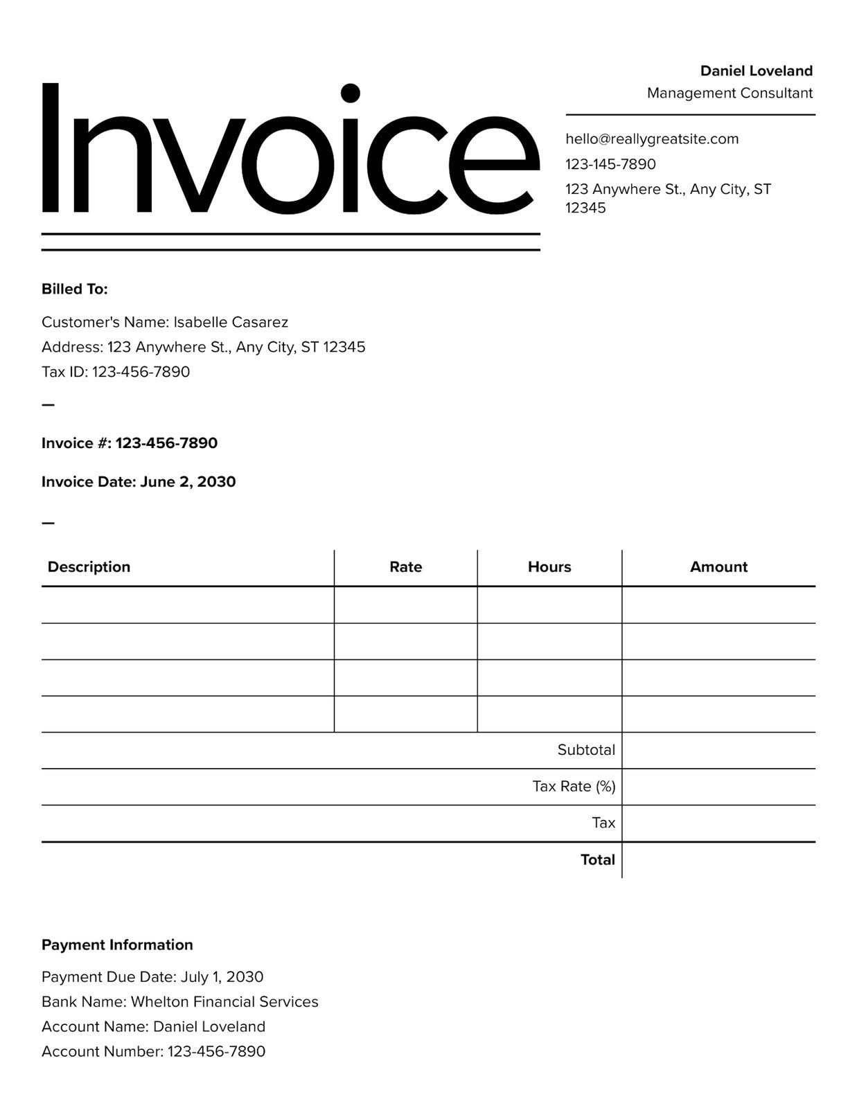 Free Invoice Generator Free Invoice Templates Canva Worksheets Library