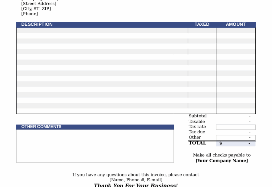 Free Invoice Template Edit Fill Sign Online Handypdf
