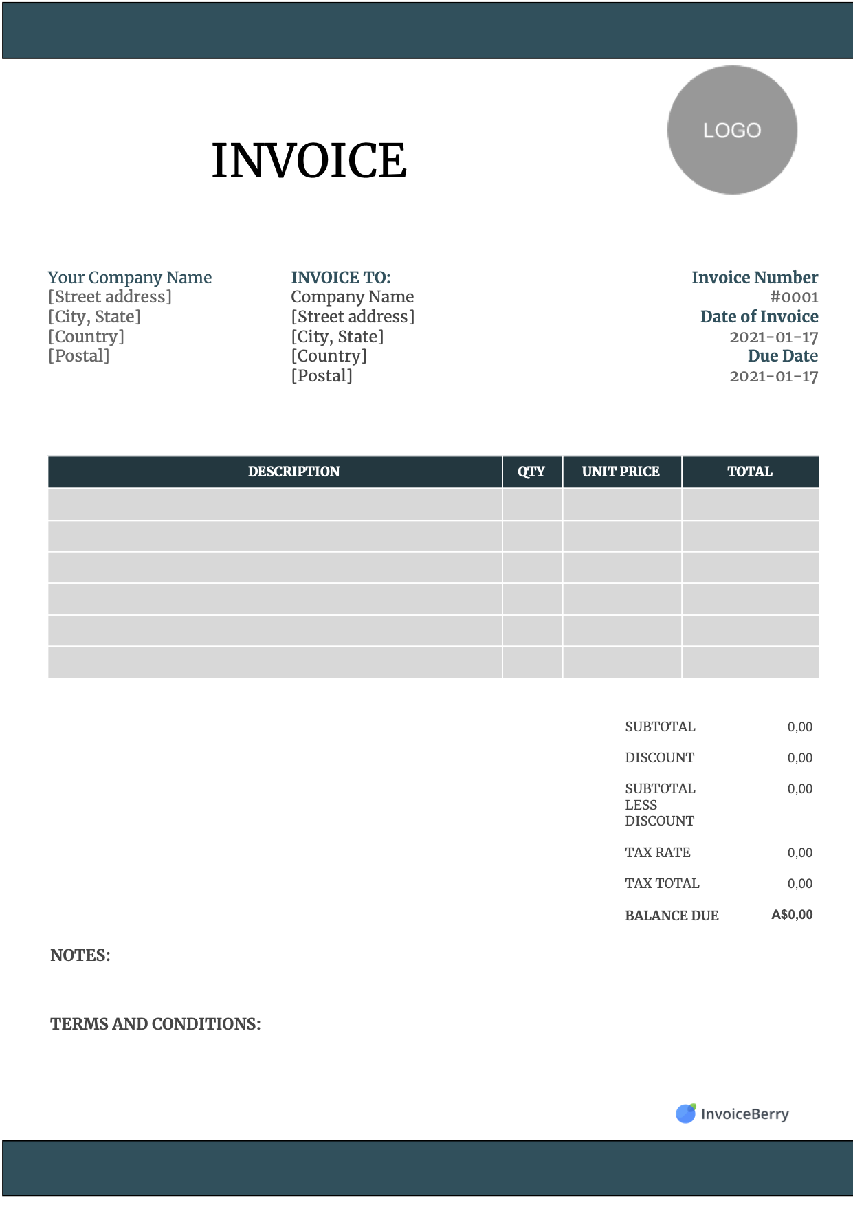 Free Invoice Templates Download All Formats And Industries Worksheets Library
