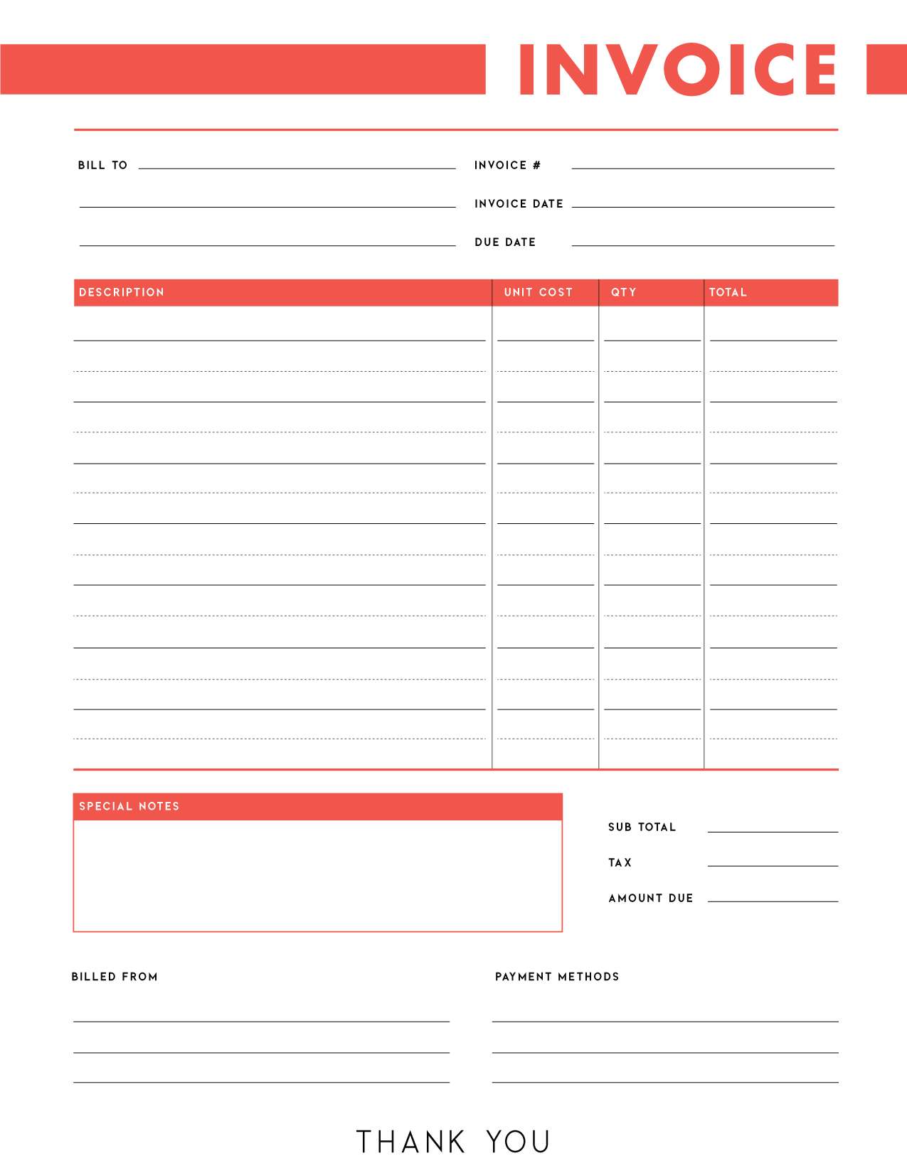 Free Invoice Templates PDF World Of Printables