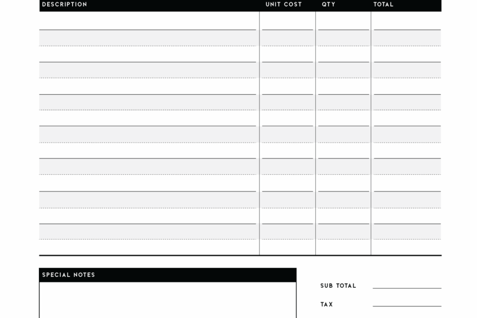 Free Invoice Templates PDF World Of Printables