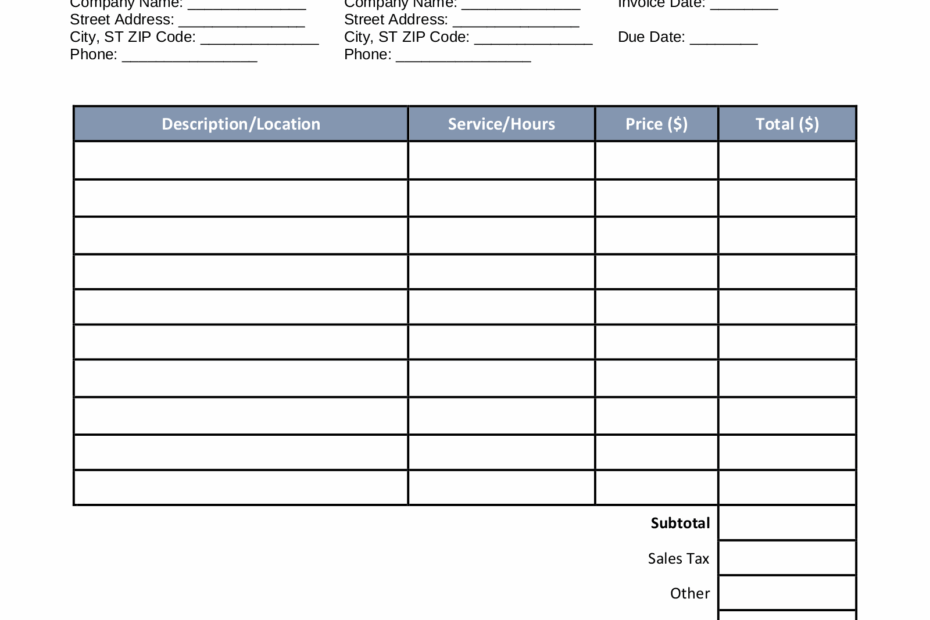 Free Landscaping Invoice Template PDF Word EForms