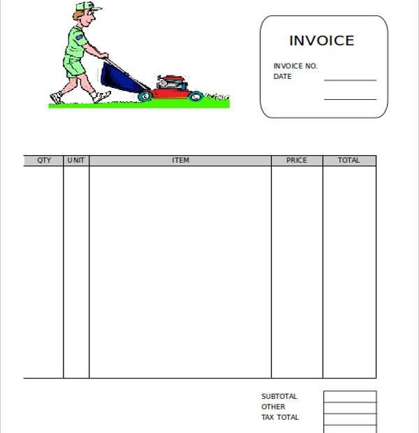 Free Lawn Care Invoice Template Printable Templates