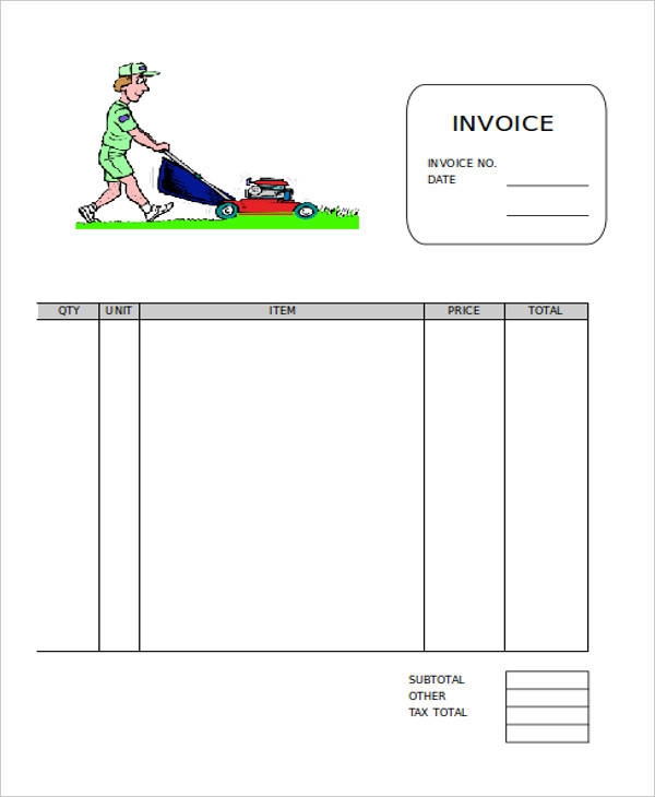 Free Lawn Care Invoice Template Printable Templates