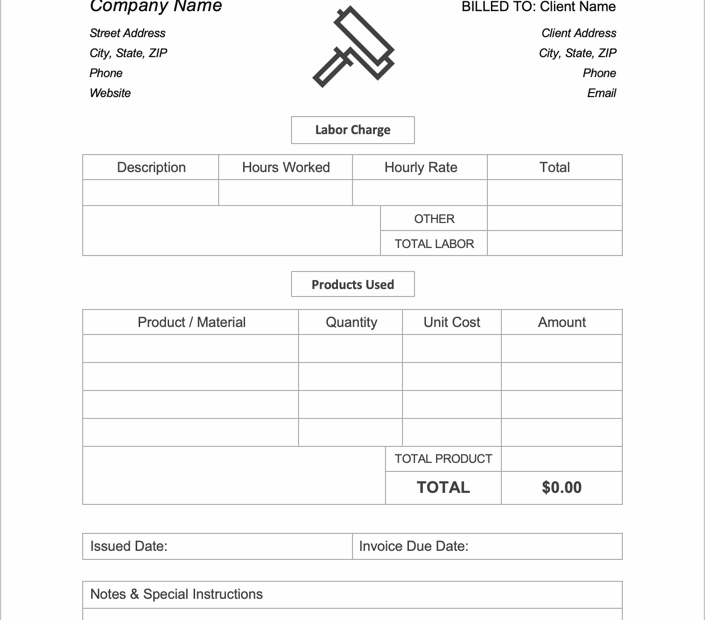Free Painting Invoice Template PDF WORD EXCEL