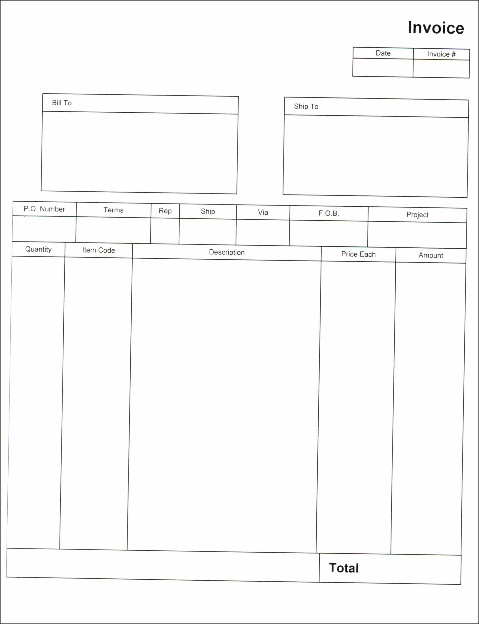 Free Printable Blank Invoice Forms