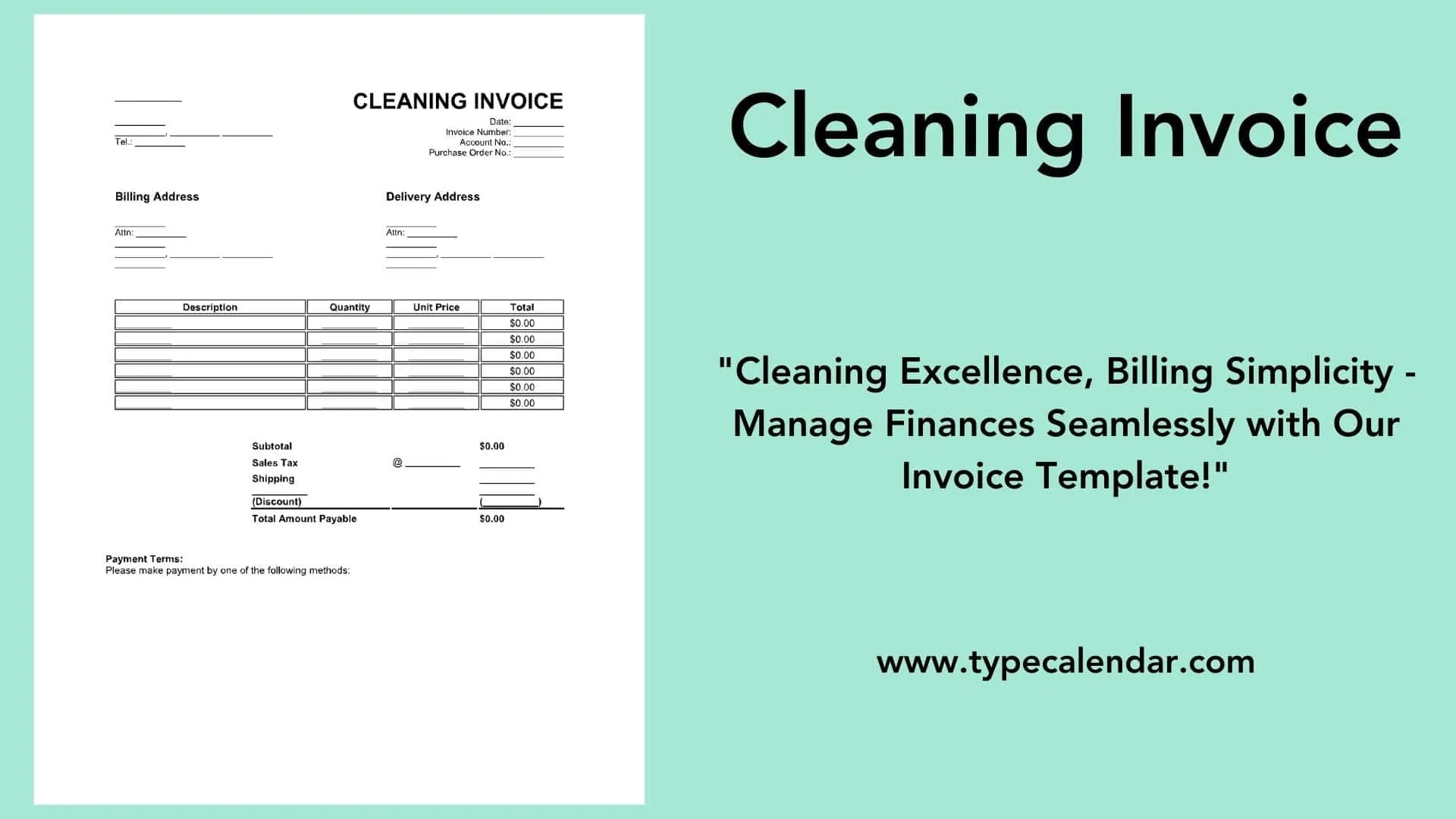 Free Printable Cleaning Invoice Templates Word U0026 Excel 