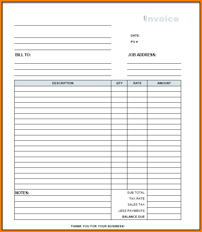 Free Printable Contractor Invoice