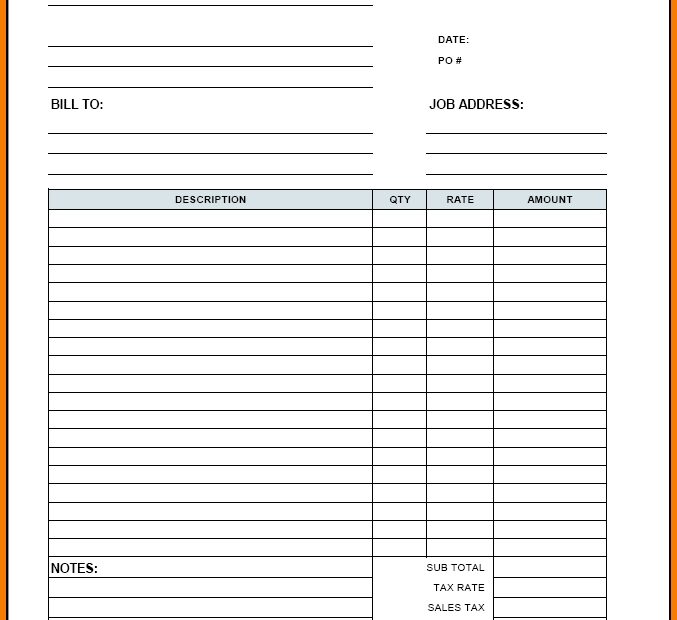Free Printable Contractor Invoice Forms Printable Forms Free Online