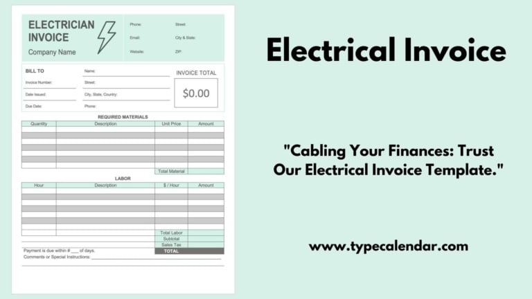 Free Printable Electrical Invoice Templates Word PDF Example
