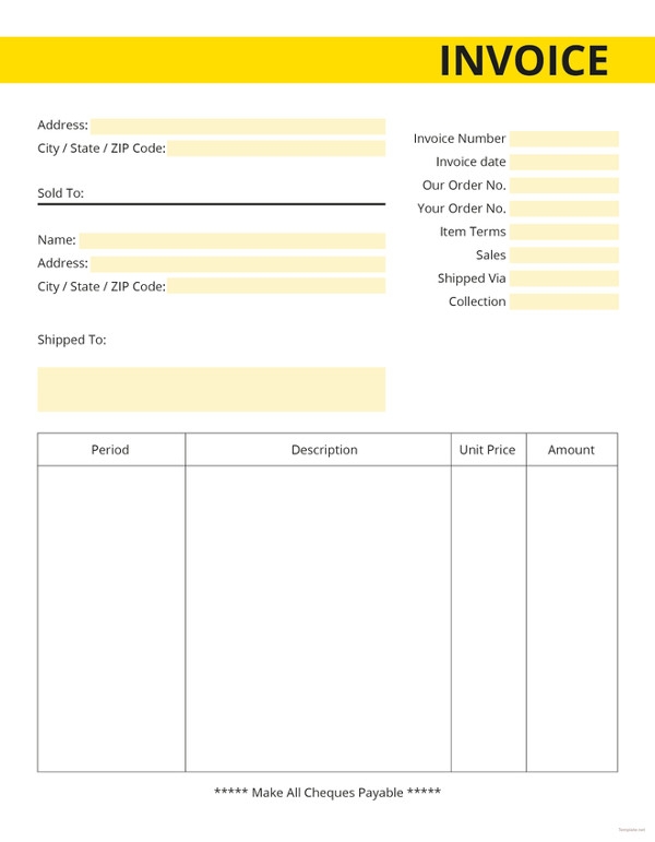 Free Printable Invoice Template 35 Free Word Excel PDF Documents 