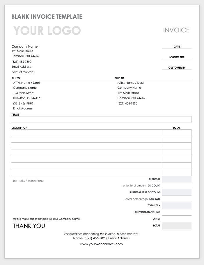 Free Printable Invoice Template Microsoft Word Detrester